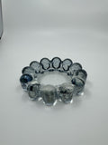 Vintage Mid Century Modern Blue-Gray Glass Boopie Orb Bubble Ashtray (Chip)