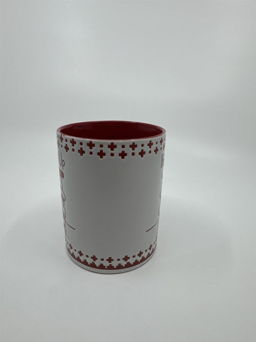 Christmas Santa Claus Bottoms Up! Santa Coming Down Chimney Tactile Mug