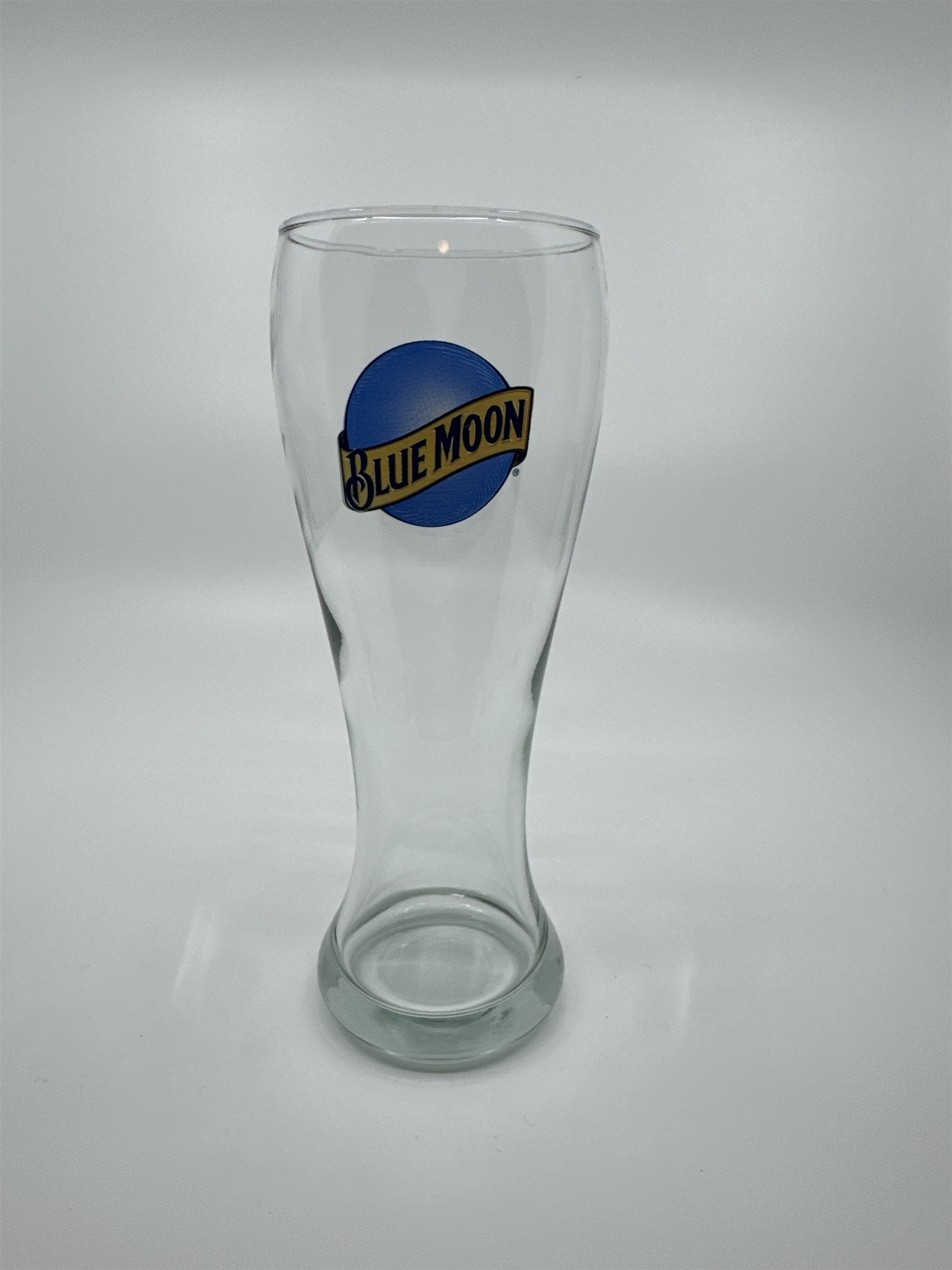 Vintage Blue Moon Weighted Bottom Pilsner Beer Glass Authentic Bar Pub Glass