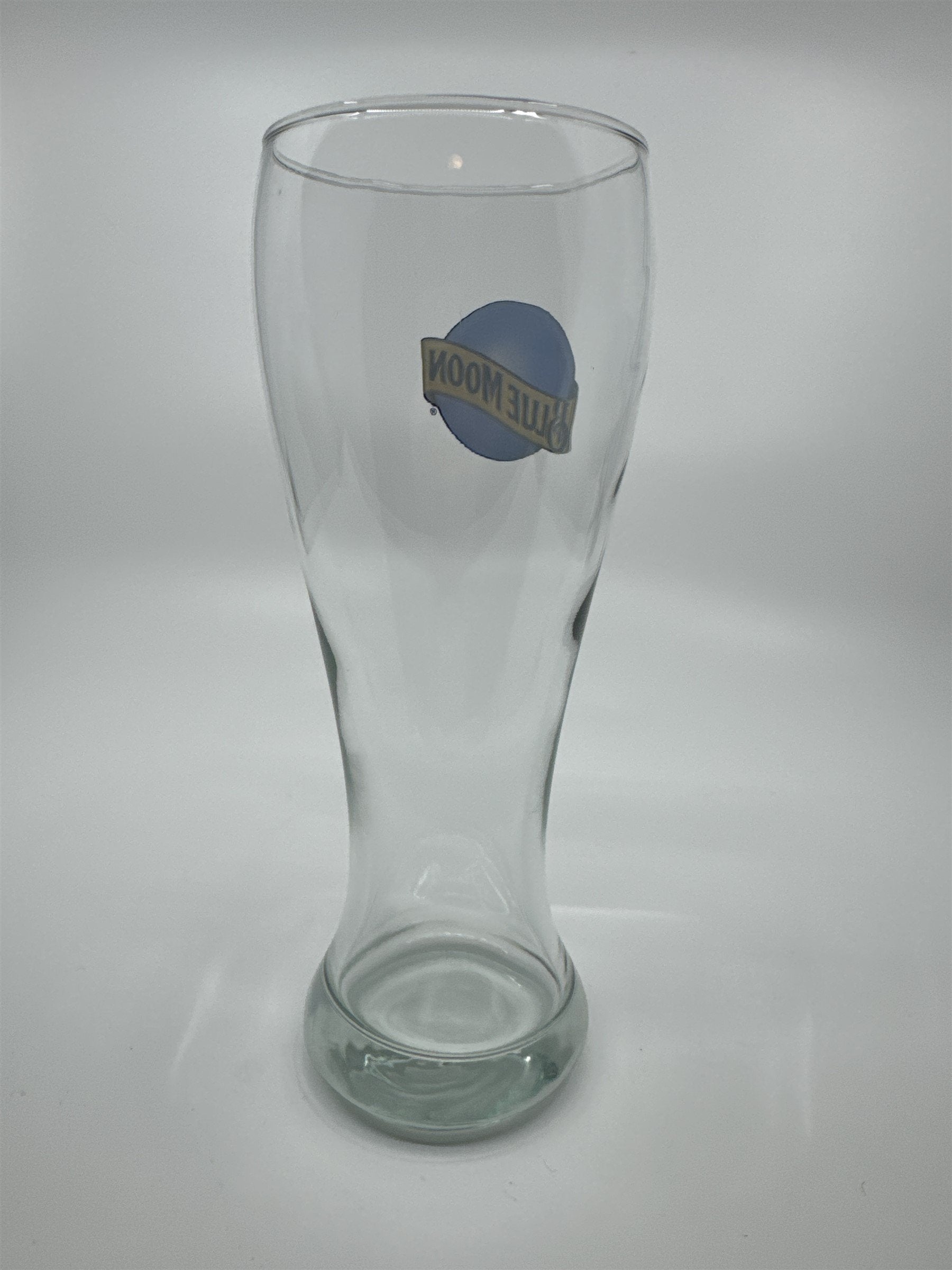 Vintage Blue Moon Weighted Bottom Pilsner Beer Glass Authentic Bar Pub Glass