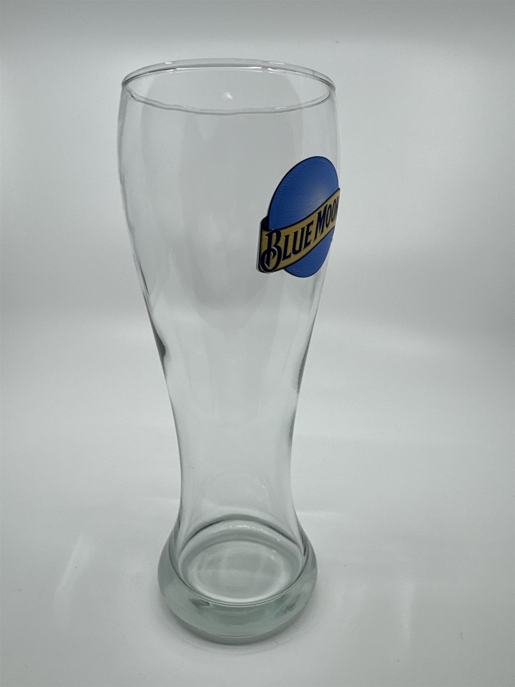 Vintage Blue Moon Weighted Bottom Pilsner Beer Glass Authentic Bar Pub Glass