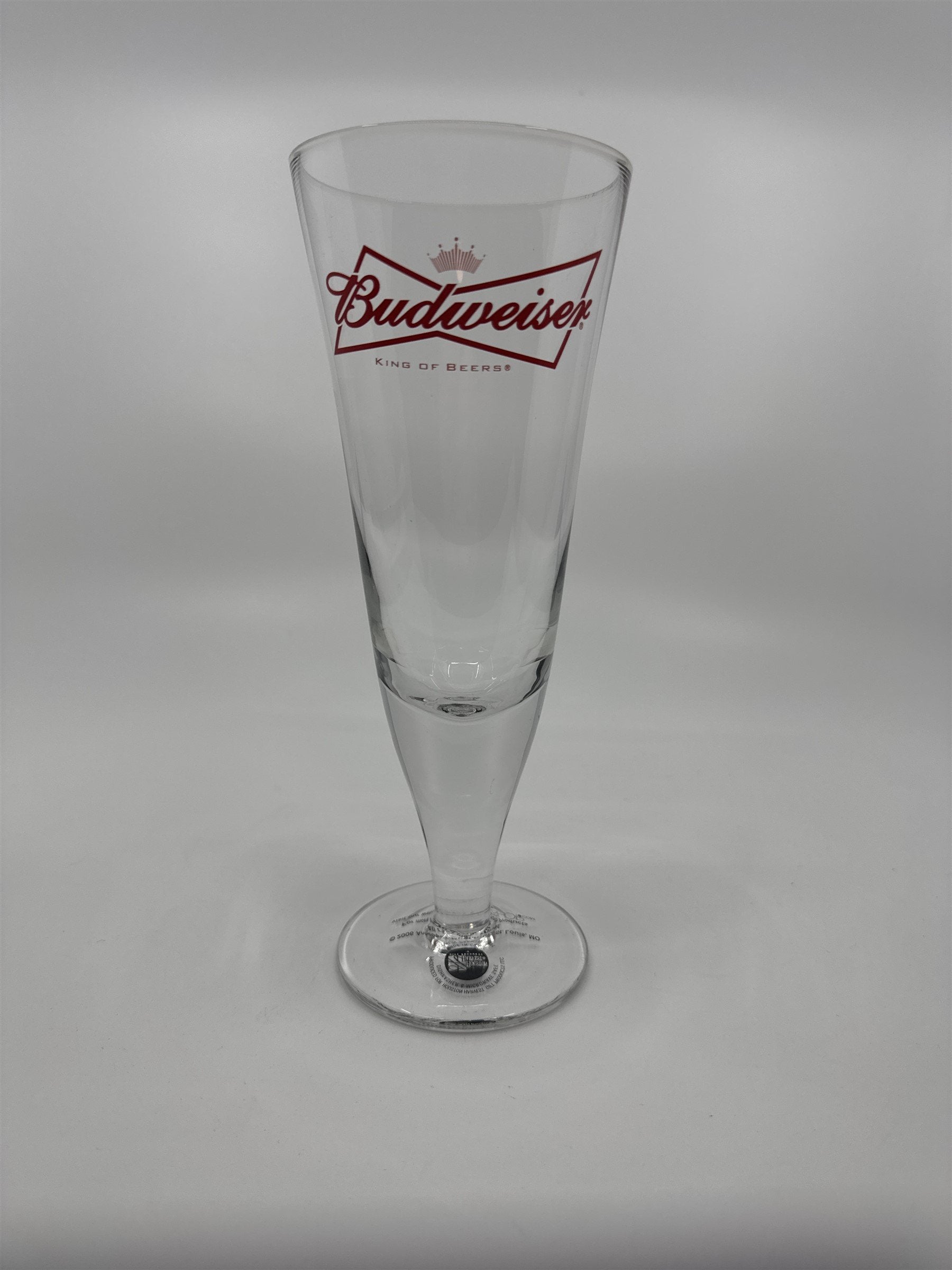 Vintage Budweiser Crown Bow Tie King of Beers Authentic Pilsner Glass Red Letter