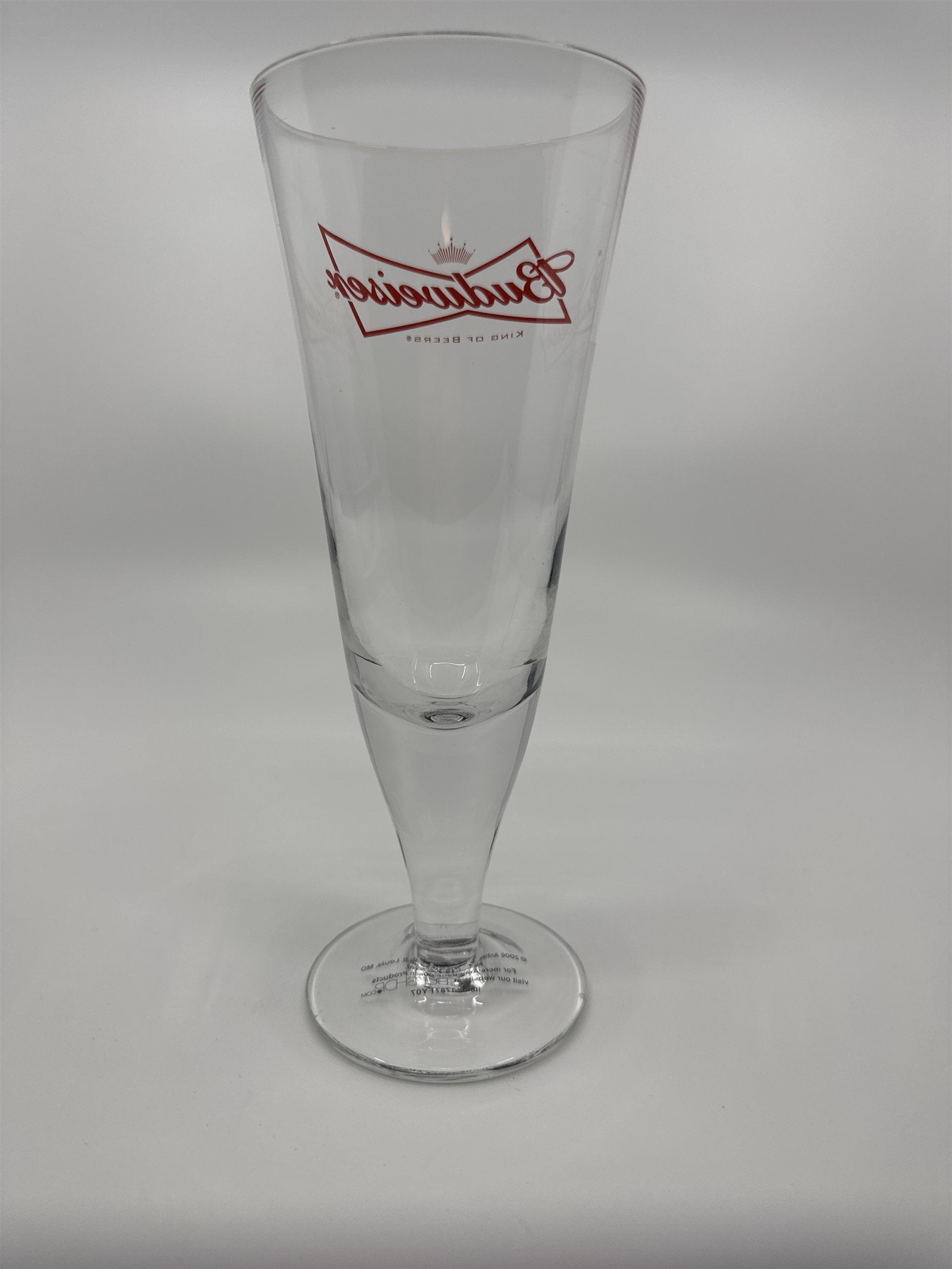 Vintage Budweiser Crown Bow Tie King of Beers Authentic Pilsner Glass Red Letter