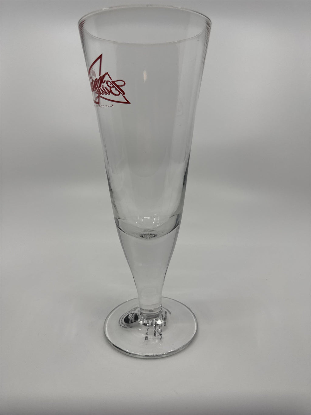 Vintage Budweiser Crown Bow Tie King of Beers Authentic Pilsner Glass Red Letter