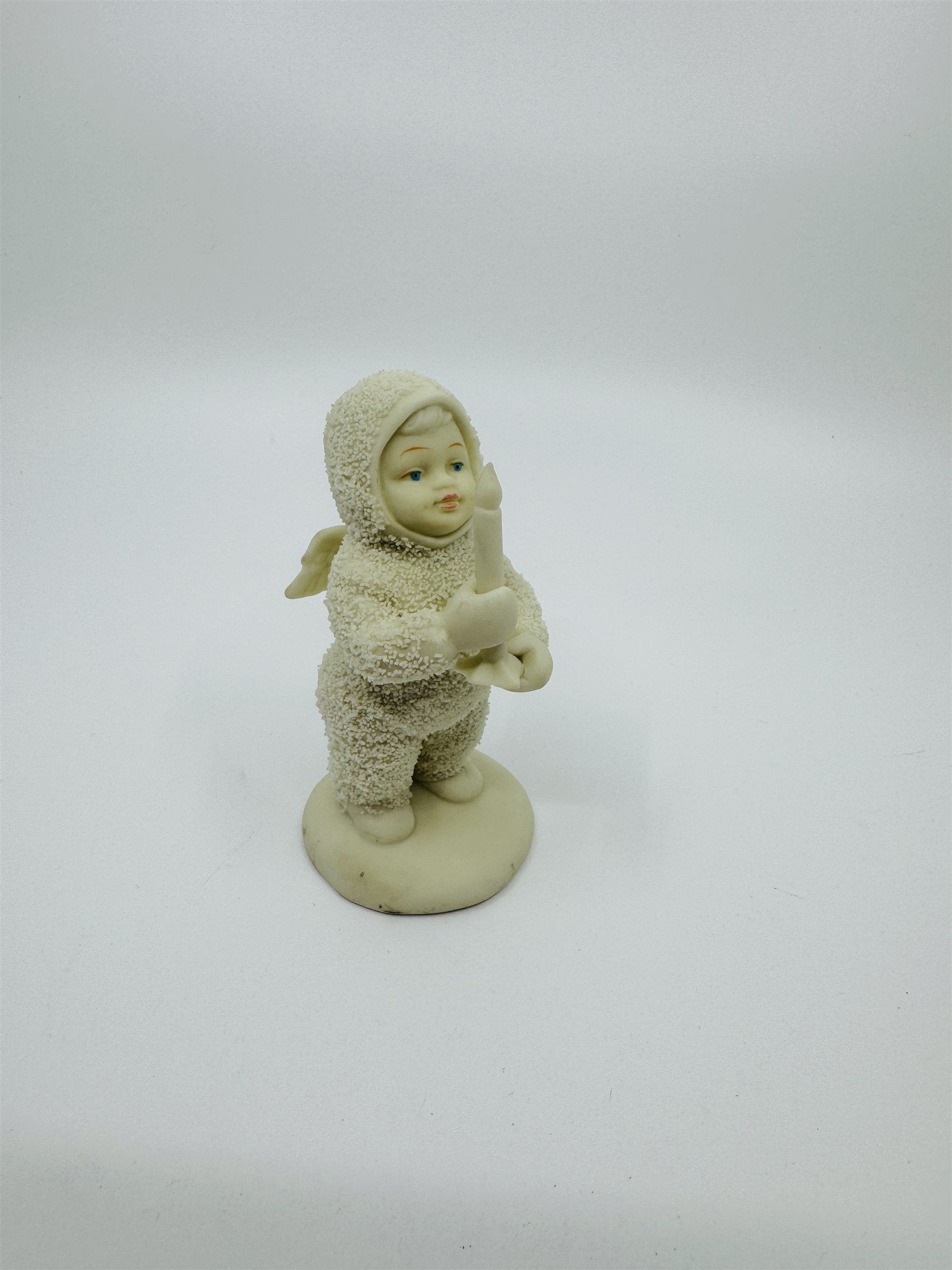 Vintage Dept 56 Snowbabies Angel Candlestick Taiwan Figurine