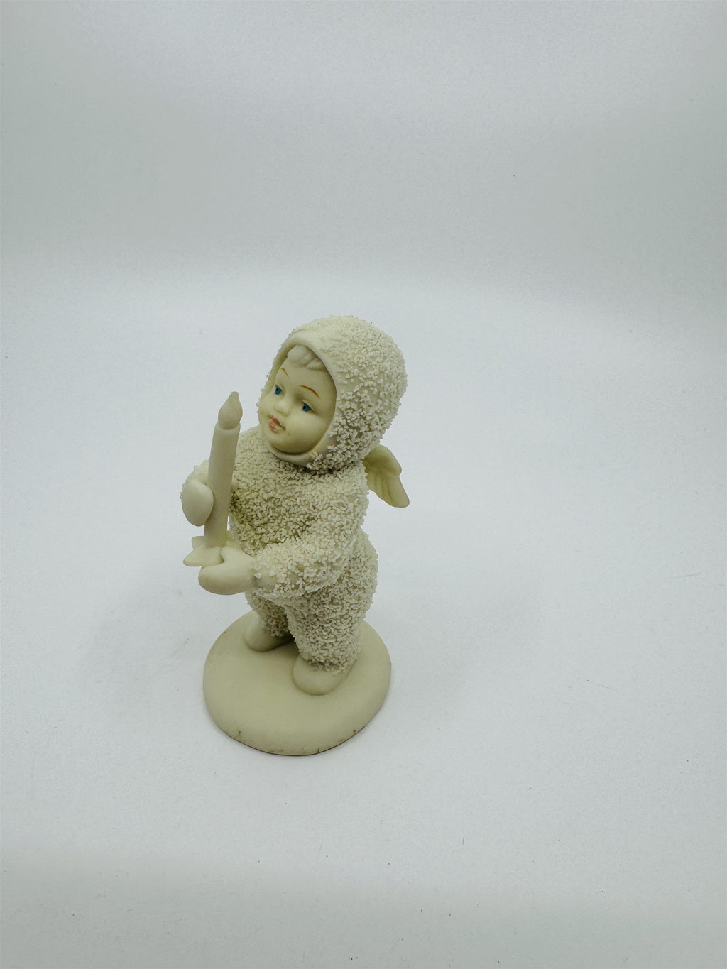 Vintage Dept 56 Snowbabies Angel Candlestick Taiwan Figurine