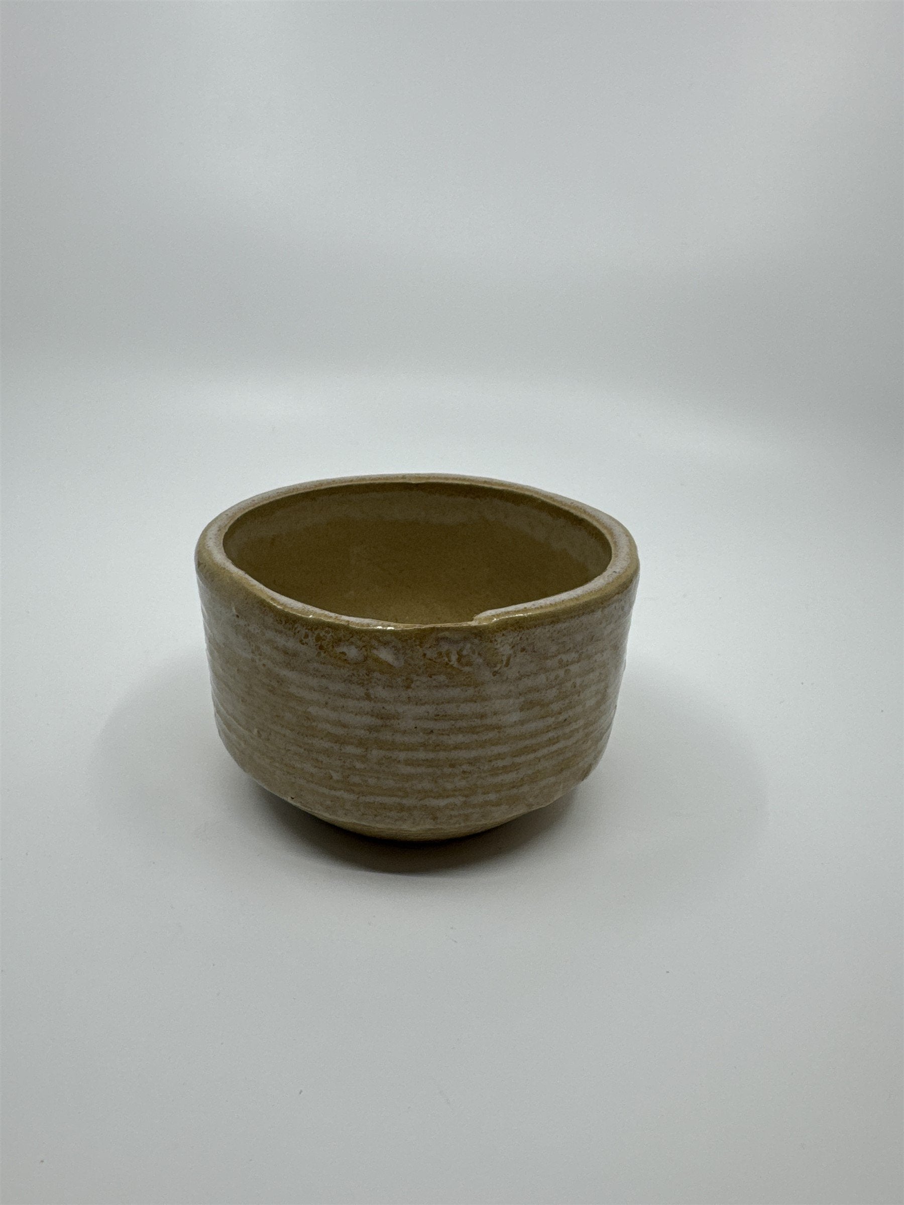 Vintage Ceramic Pottery Dish Tan Handmade 4-1/4" x 2-1/2" #7004