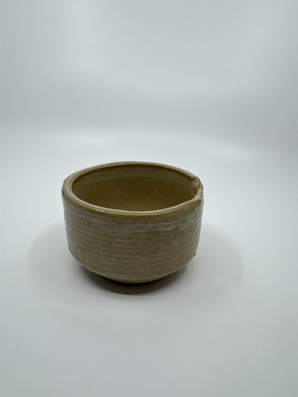 Vintage Ceramic Pottery Dish Tan Handmade 4-1/4" x 2-1/2" #7004