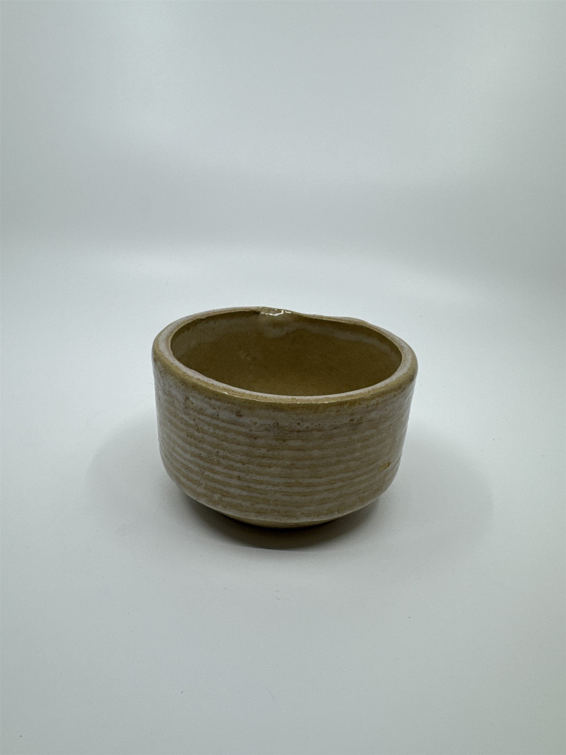 Vintage Ceramic Pottery Dish Tan Handmade 4-1/4" x 2-1/2" #7004