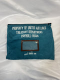 Vintage United Airlines Treasury Department Payroll Rush Blue Money Deposit Bag