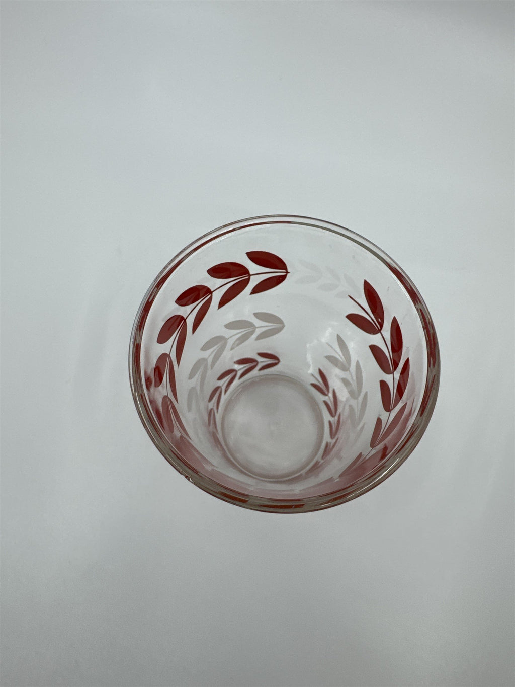 Vintage Hazel Atlas Red/White Horizontal Flower Vines Swanky Swigs Glass