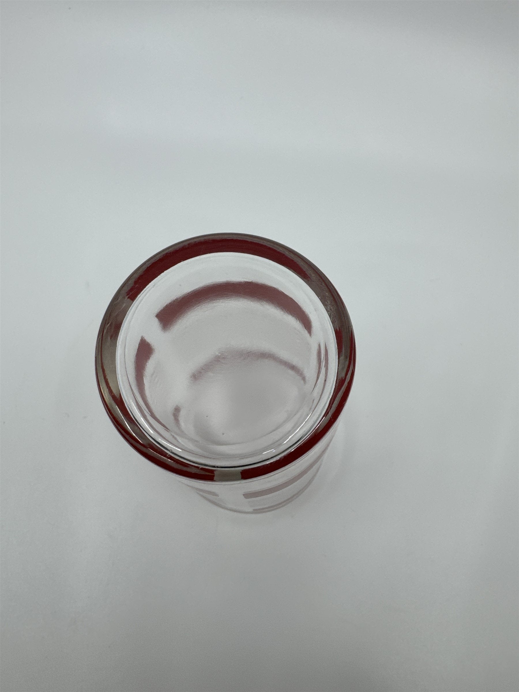 Vintage Anchor Hocking Red and White Block Lines Swanky Swigs Glass