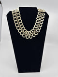 Vintage Tribal Necklace /w White Plastic Resin Disks Circles Choker Stylish