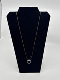 Crystal Heart Necklace /w Gold Plated Chain Unmarked Womens Necklace