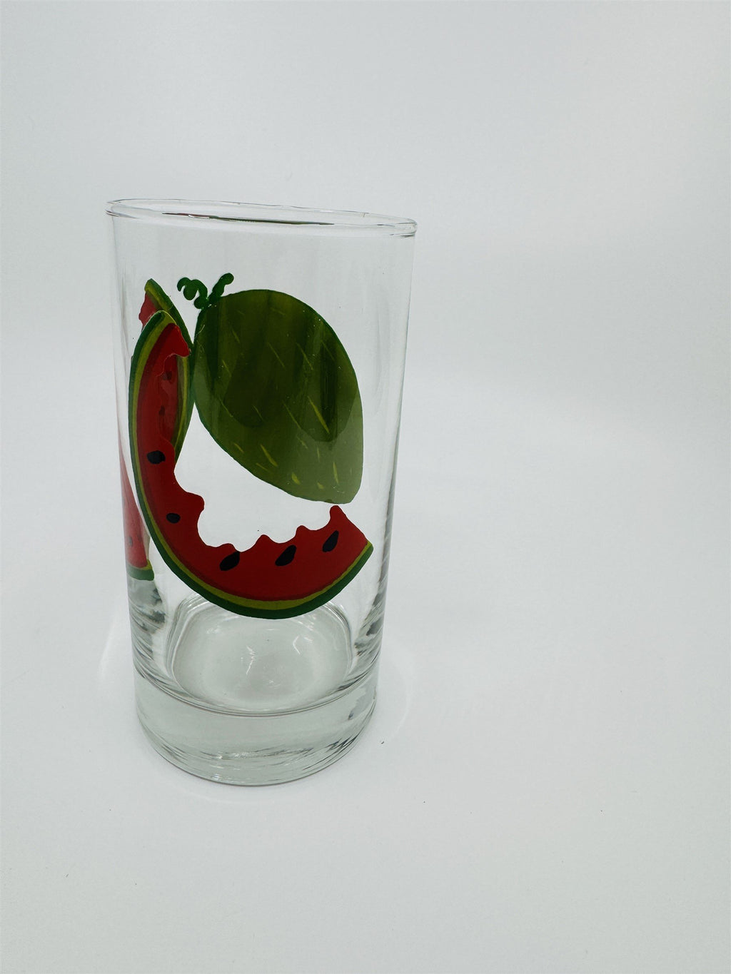 Vintage Watermelon Stages of Being Eaten Juice Glass - Enjoying Watermelon Glass