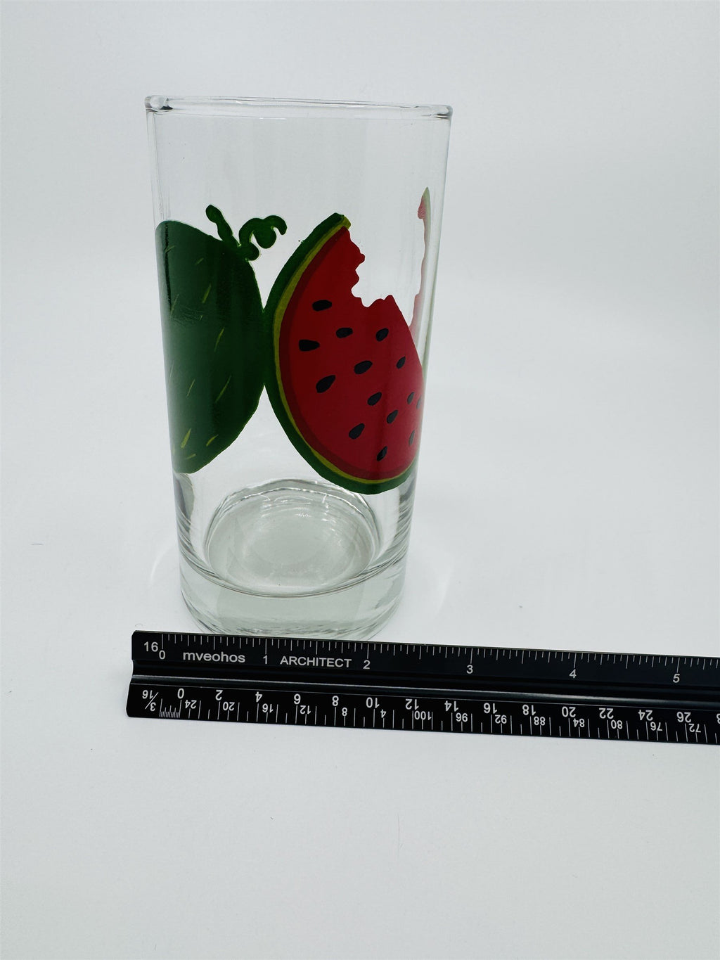 Vintage Watermelon Stages of Being Eaten Juice Glass - Enjoying Watermelon Glass