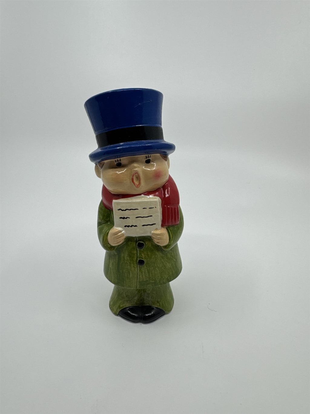 Vintage Christmas Caroler Boy Ceramic Painted Figurine 5" RB Made in Japan