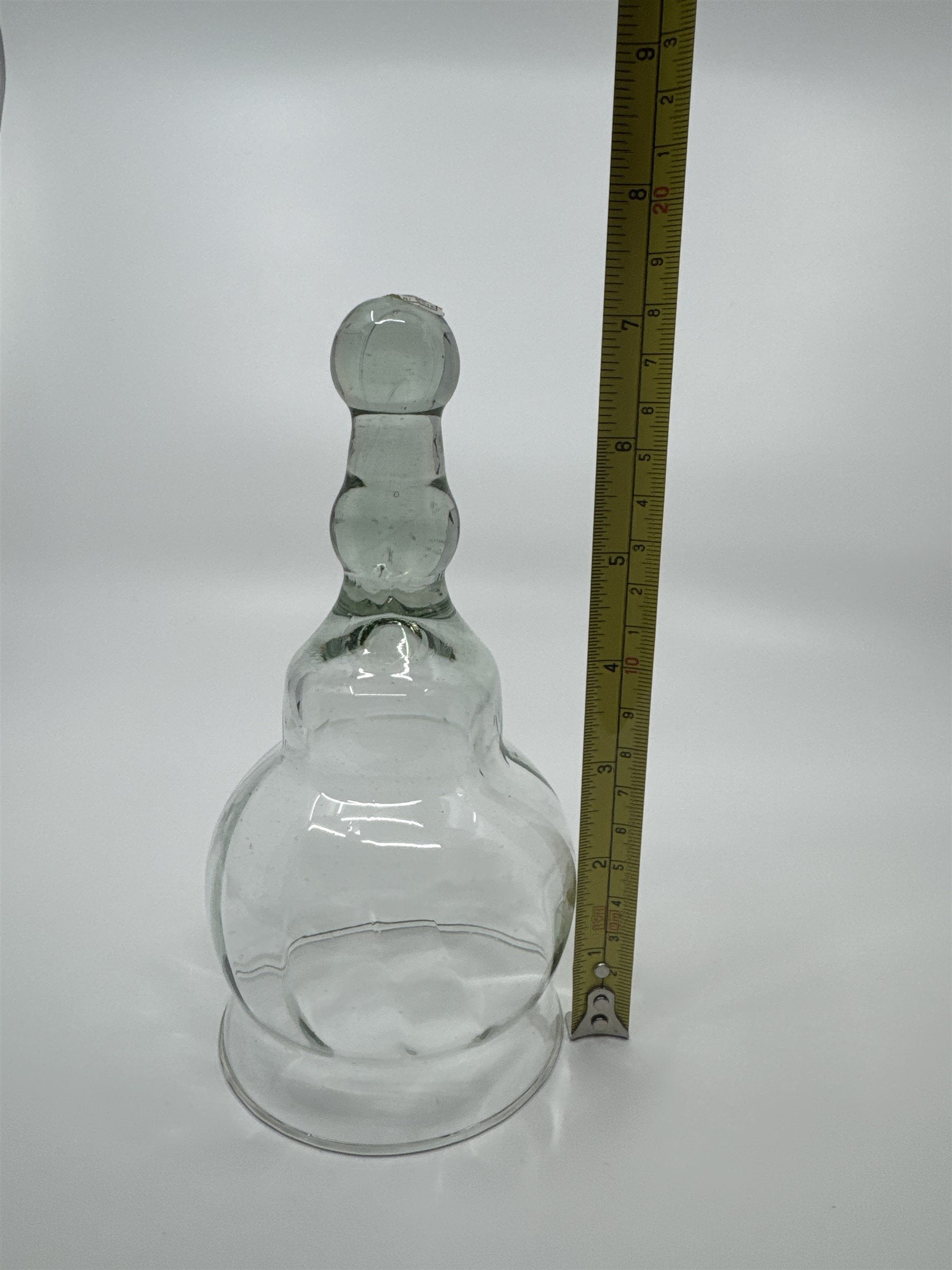 Vintage Glass Cloche Bell Jar Garden Cloche Glass Dome Smoky Handle Mexico