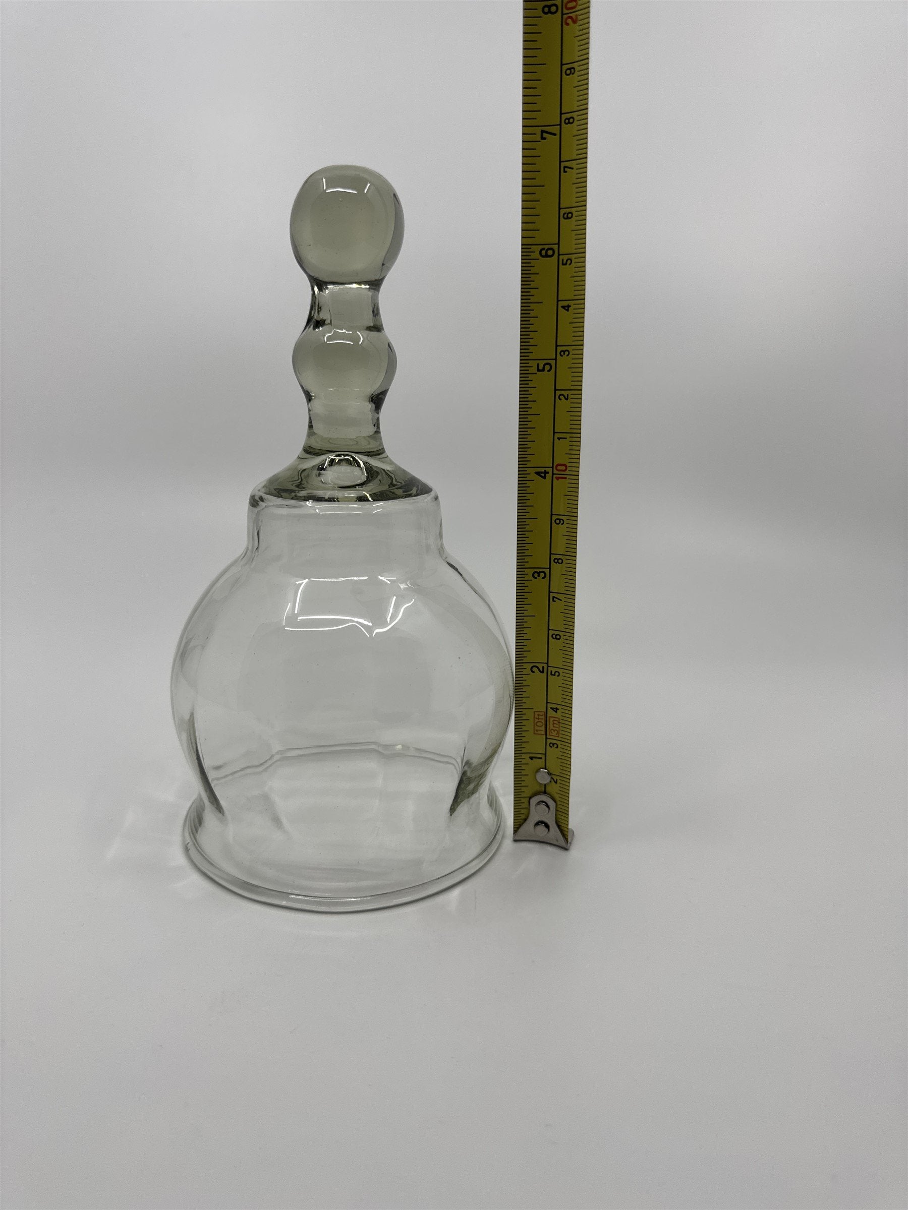 Vintage Glass Cloche Bell Jar Garden Cloche Glass Dome Smoky Handle Glass