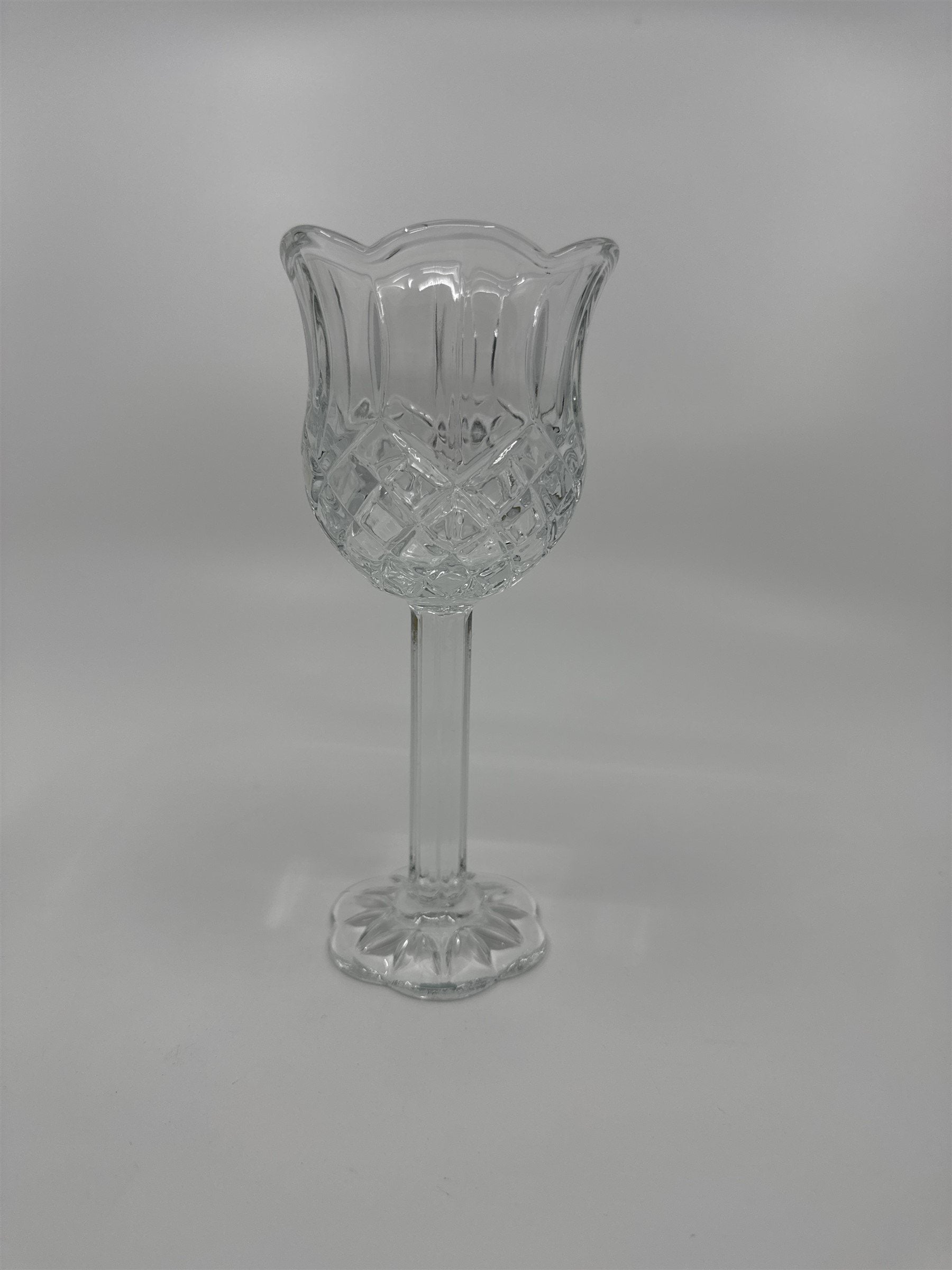 Vintage Homco Home Interiors Glass Pedestal Candle Holder Scalloped Edge Votive