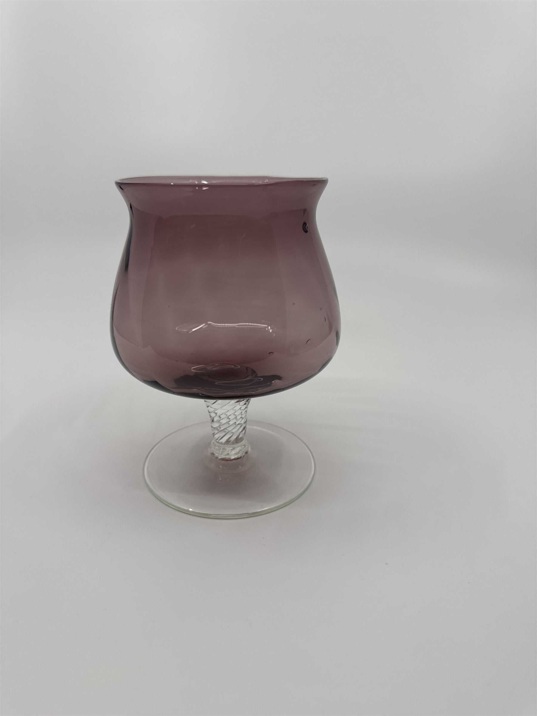 Vintage 60s Purple Large Brandy Balloon Goblet/Glass Drinking 1960's VGC