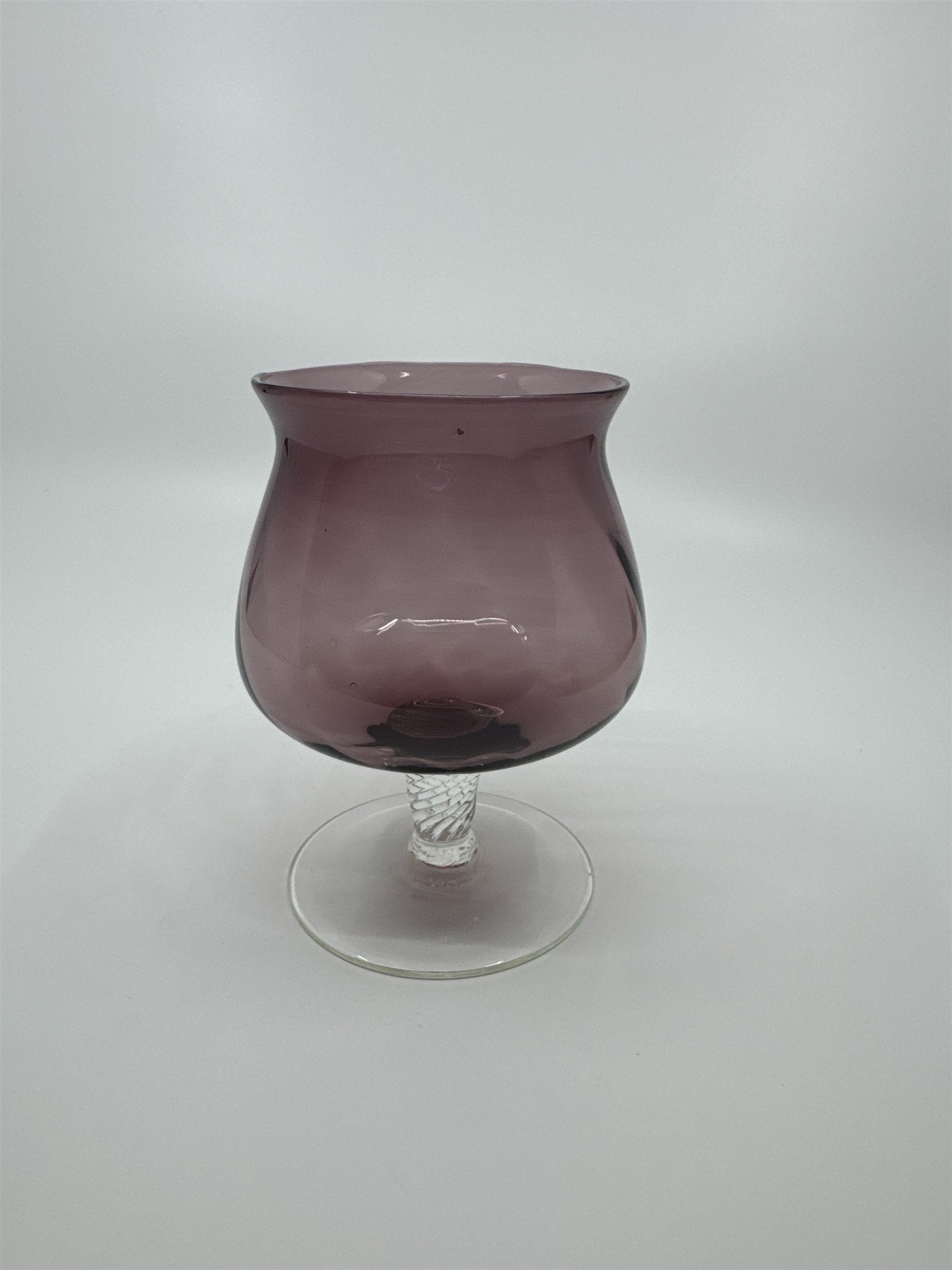 Vintage 60s Purple Large Brandy Balloon Goblet/Glass Drinking 1960's VGC