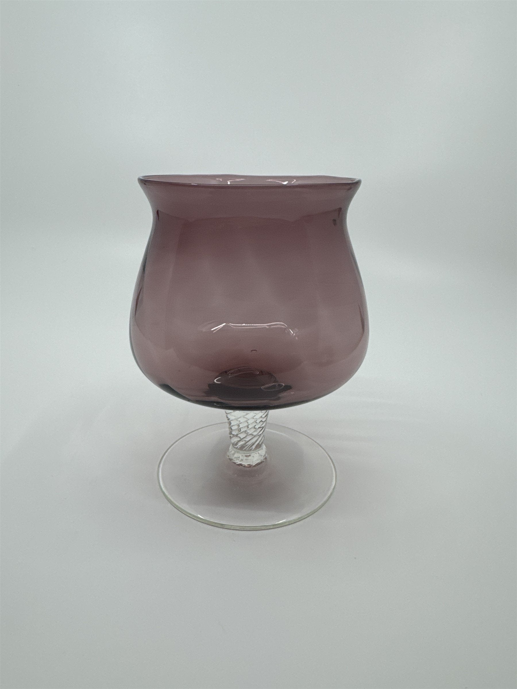 Vintage 60s Purple Large Brandy Balloon Goblet/Glass Drinking 1960's VGC