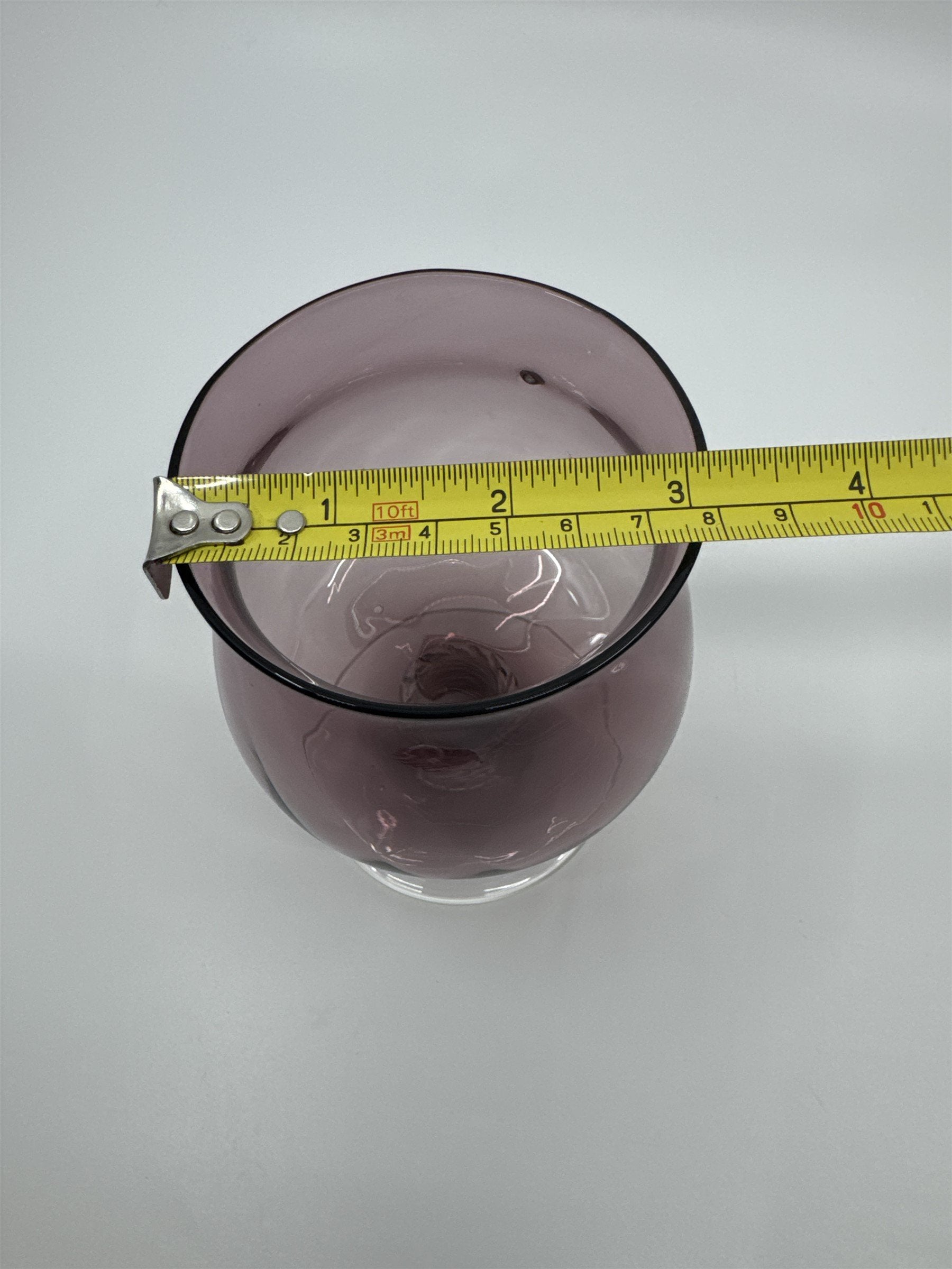 Vintage 60s Purple Large Brandy Balloon Goblet/Glass Drinking 1960's VGC