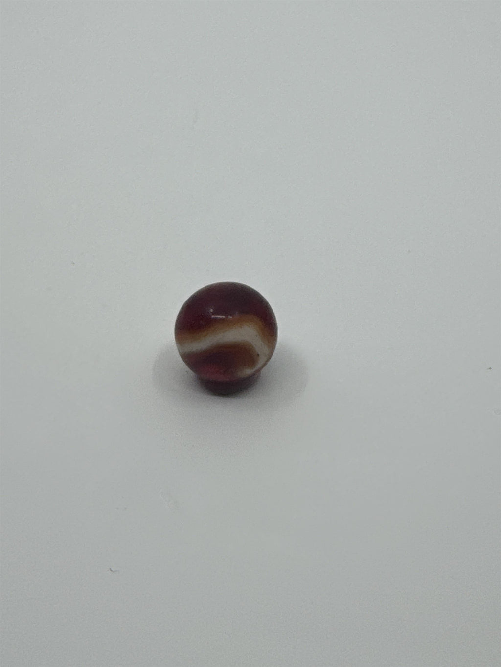 Vintage Akro Orange/Red/White Swirl Marble Glass or Crystal Agate