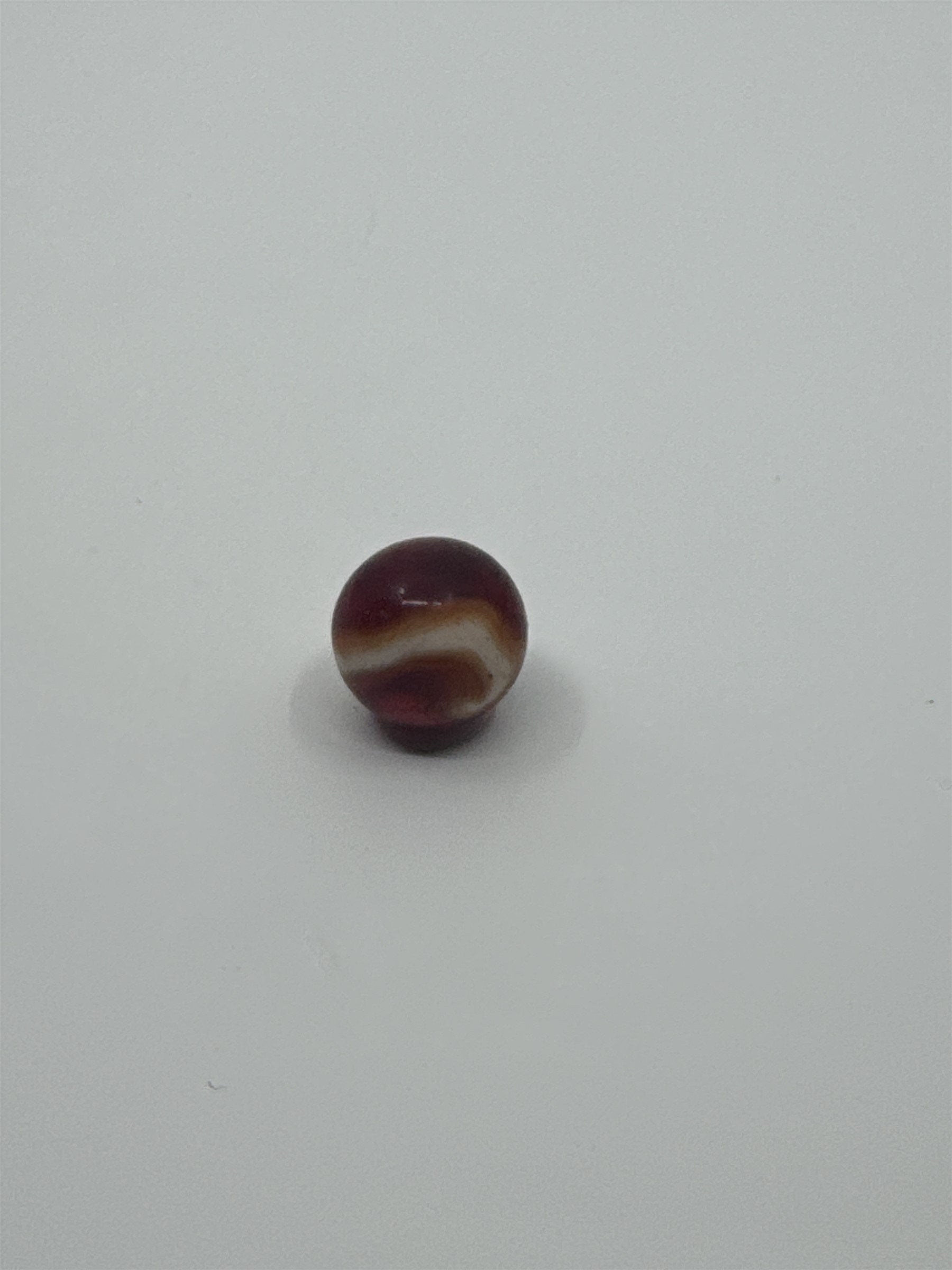 Vintage Akro Orange/Red/White Swirl Marble Glass or Crystal Agate