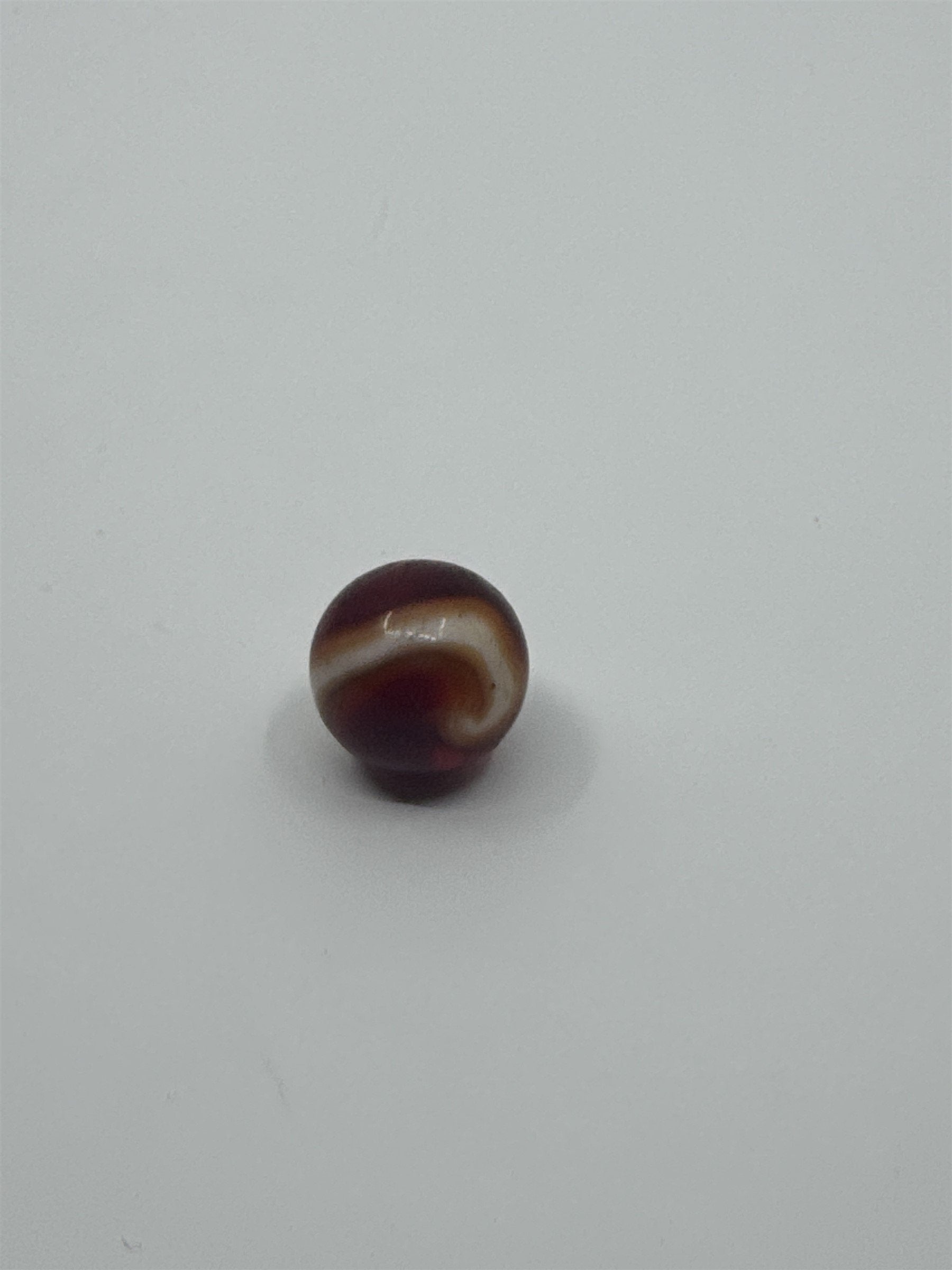 Vintage Akro Orange/Red/White Swirl Marble Glass or Crystal Agate