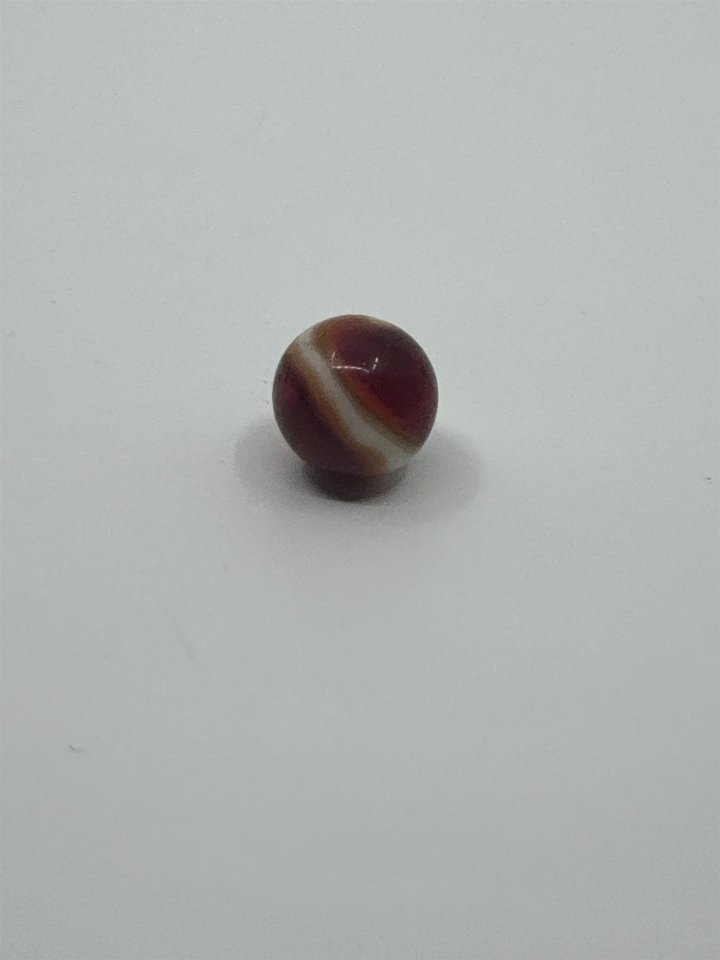 Vintage Akro Orange/Red/White Swirl Marble Glass or Crystal Agate