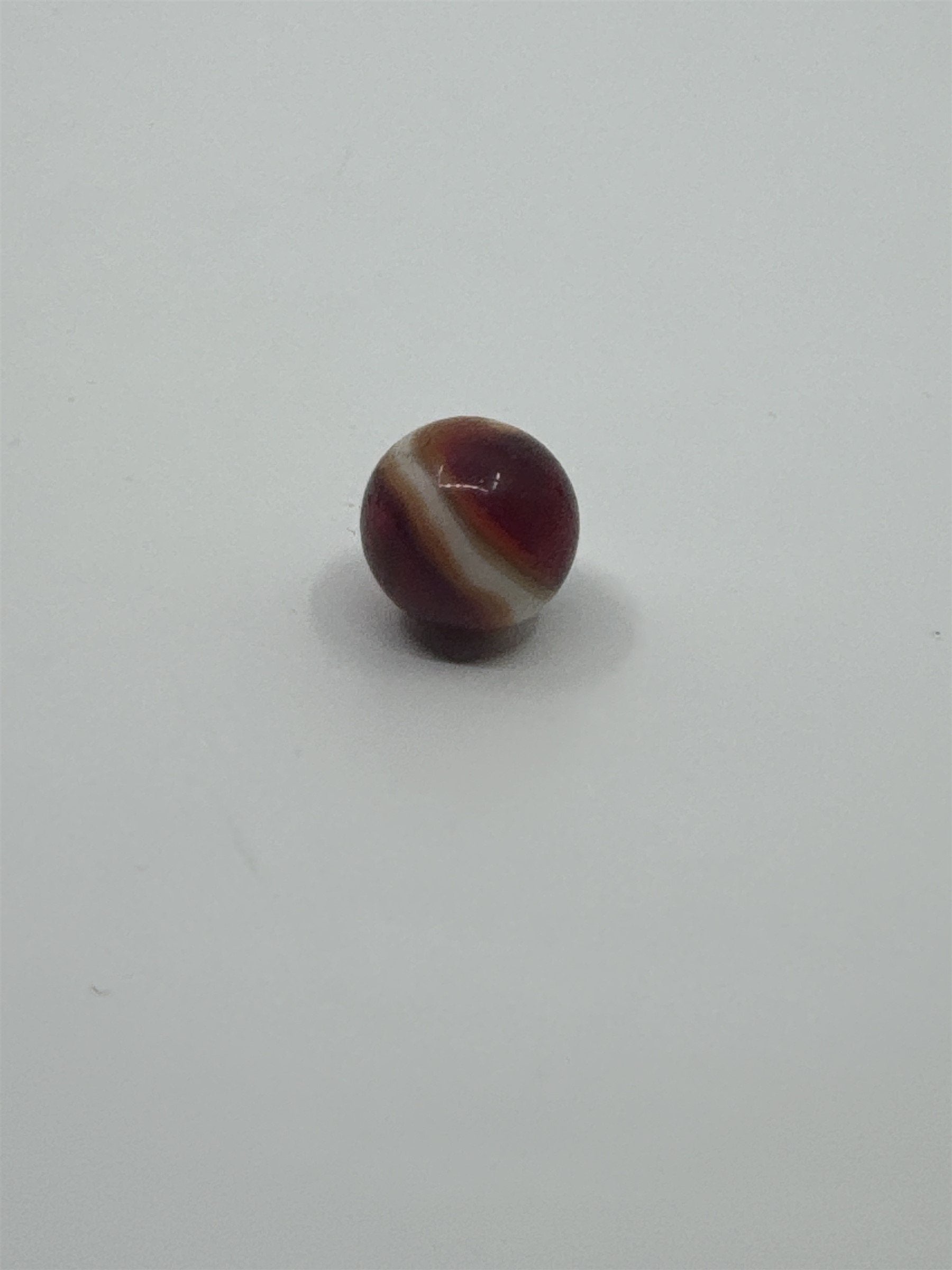 Vintage Akro Orange/Red/White Swirl Marble Glass or Crystal Agate