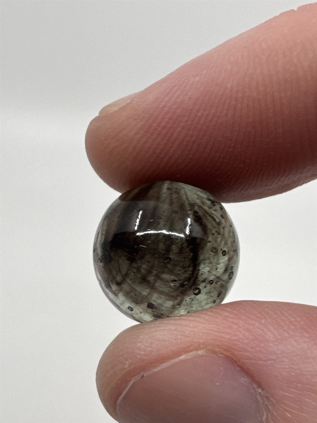 Vintage Smoky Clear and Smoked Glass Marble /w Natural Bubbles