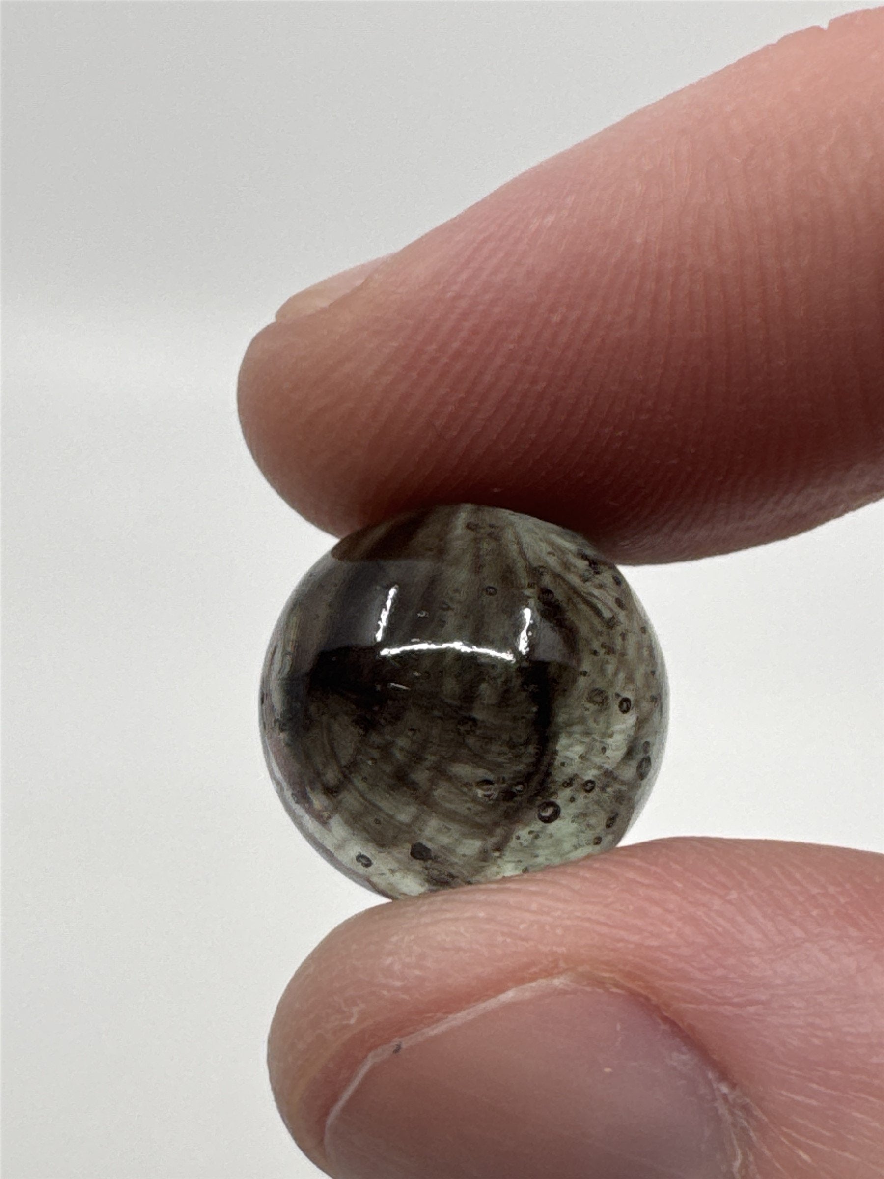 Vintage Smoky Clear and Smoked Glass Marble /w Natural Bubbles