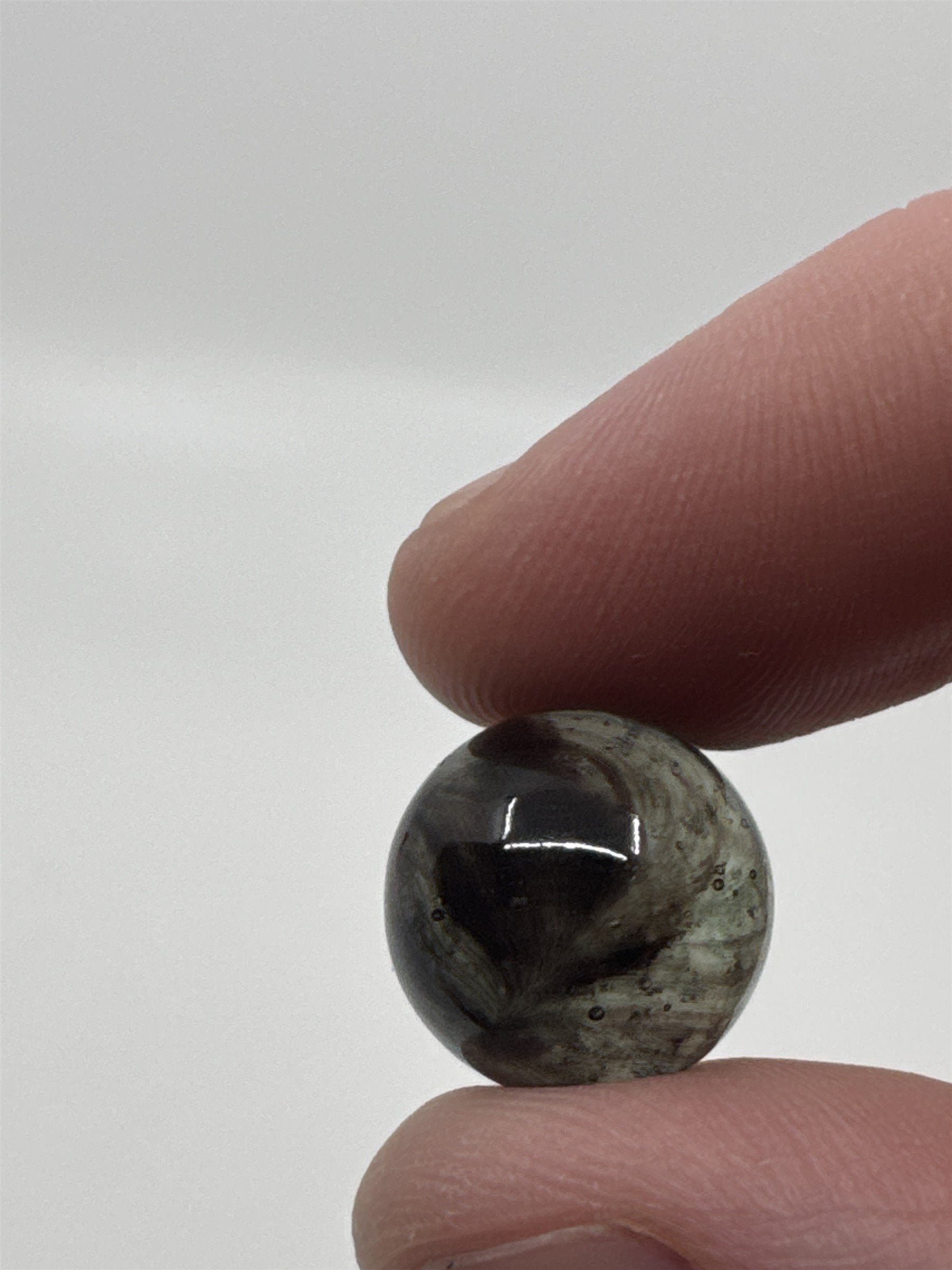 Vintage Smoky Clear and Smoked Glass Marble /w Natural Bubbles