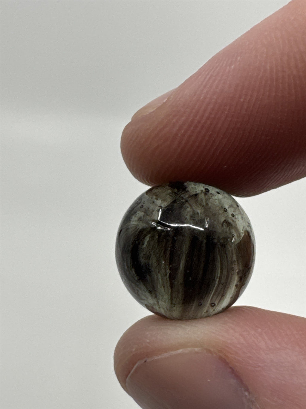 Vintage Smoky Clear and Smoked Glass Marble /w Natural Bubbles