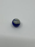 Vintage Blue and White Swirl Glass or Crystal Marble (Played /w Chip)