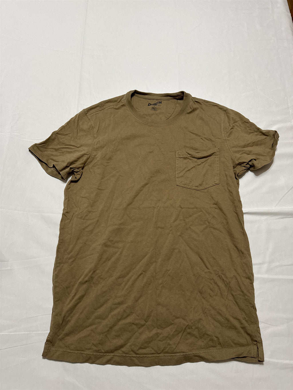 Duluth Trading Co Mens Longtail T-Shirt Pocket Size Large Tan Brown Mink Slim
