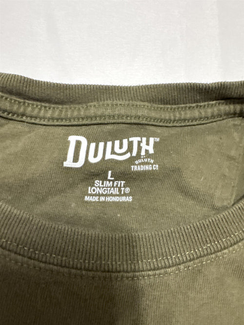 Duluth Trading Co Mens Longtail T T-Shirt Slim Fit Olive Green Size Large