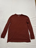 Duluth Trading Co Mens Longtail Long-Sleeve T-Shirt Red Dark Cocoa Large Slim