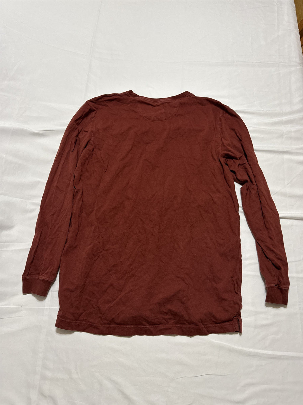Duluth Trading Co Mens Longtail Long-Sleeve T-Shirt Red Dark Cocoa Large Slim