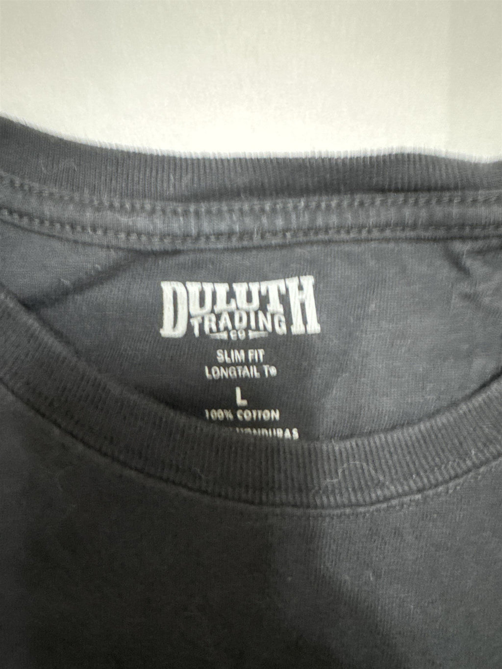 Duluth Trading Co Mens Longtail T T-Shirt Slim Fit Black Size Large