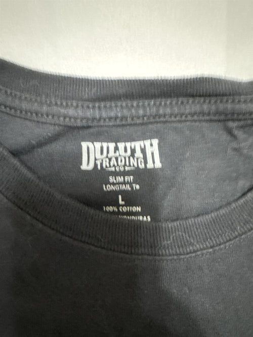 Duluth Trading Co Mens Longtail T T-Shirt Slim Fit Black Size Large