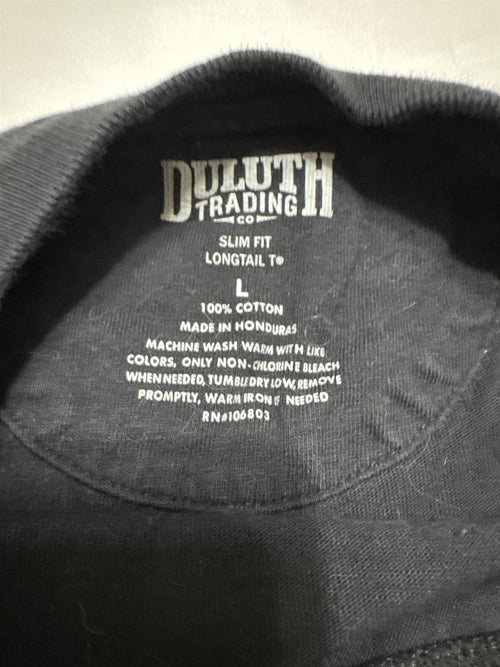 Duluth Trading Co Mens Longtail T T-Shirt Slim Fit Black Size Large