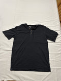 Duluth Trading Co Men Longtail T-Shirt Relaxed Fit Black Button Henley Medium