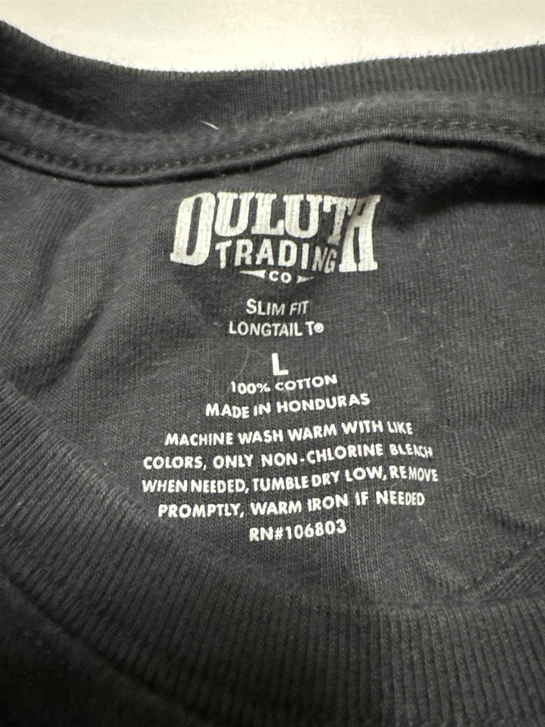 Duluth Trading Co Mens Longtail T T-Shirt Slim Fit Black Size Large