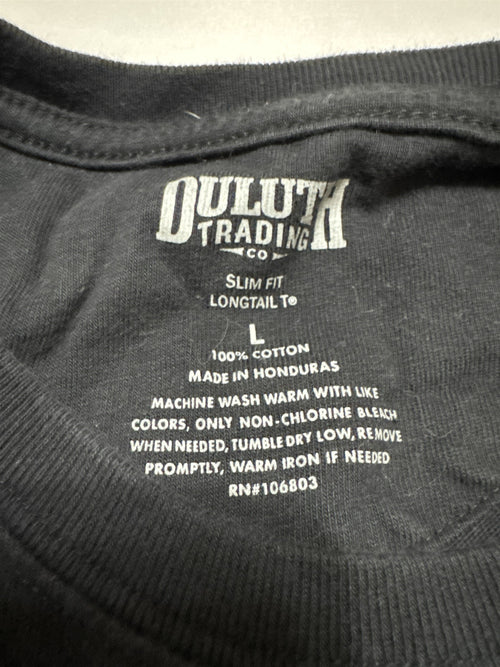 Duluth Trading Co Mens Longtail T T-Shirt Slim Fit Black Size Large