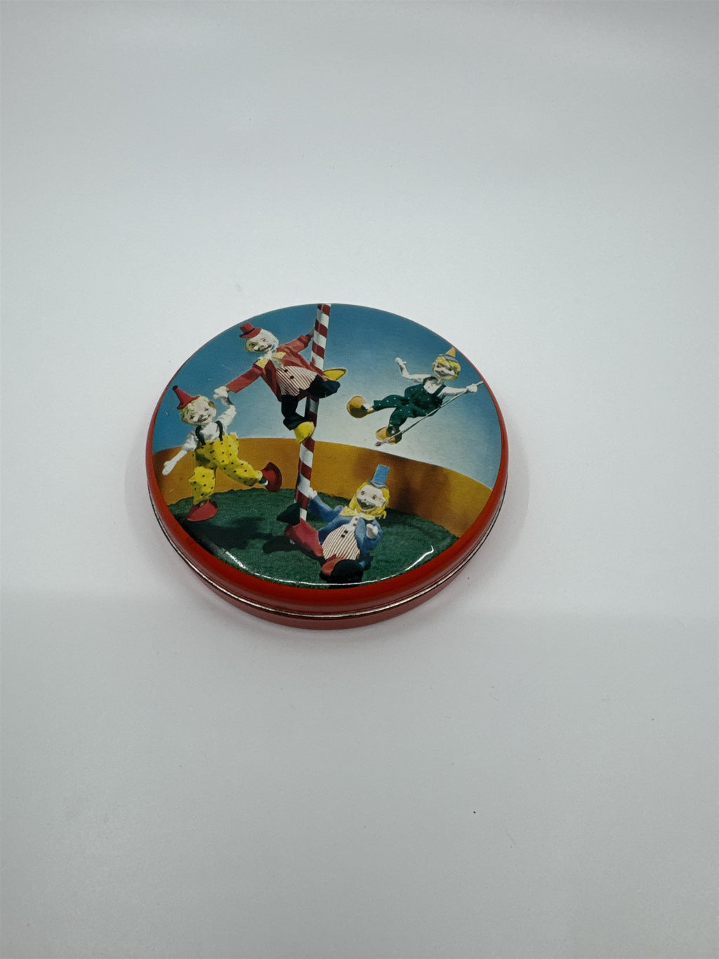 Vintage Hollands Toffees Tins with Dancing Clowns Litho Straws Rare