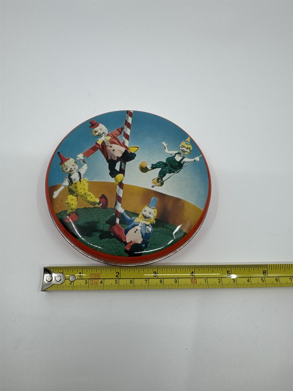 Vintage Hollands Toffees Tins with Dancing Clowns Litho Straws Rare